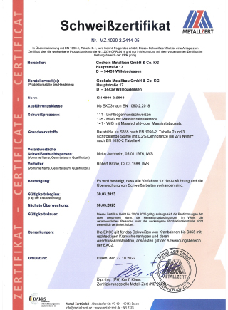 Schweisszertifikat